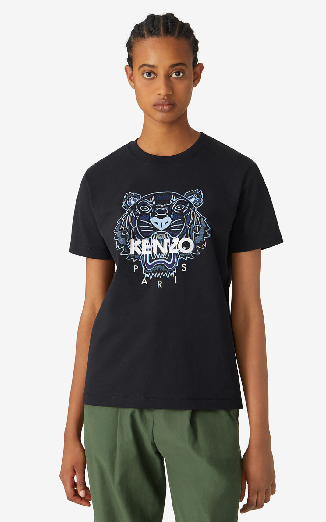 Kenzo Loose Tiger Tişört Bayan Siyah | 4385-JALYU